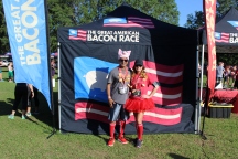 The Great American Bacon Race participants came for a party with their festive attire.